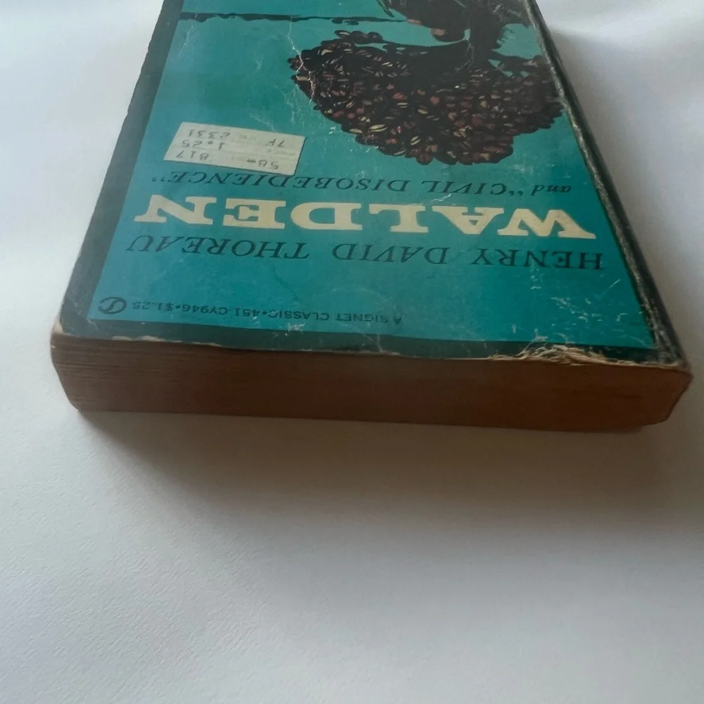 Vintage 1960 paperback edition of Walden and Civil Disobedience by Thoreau